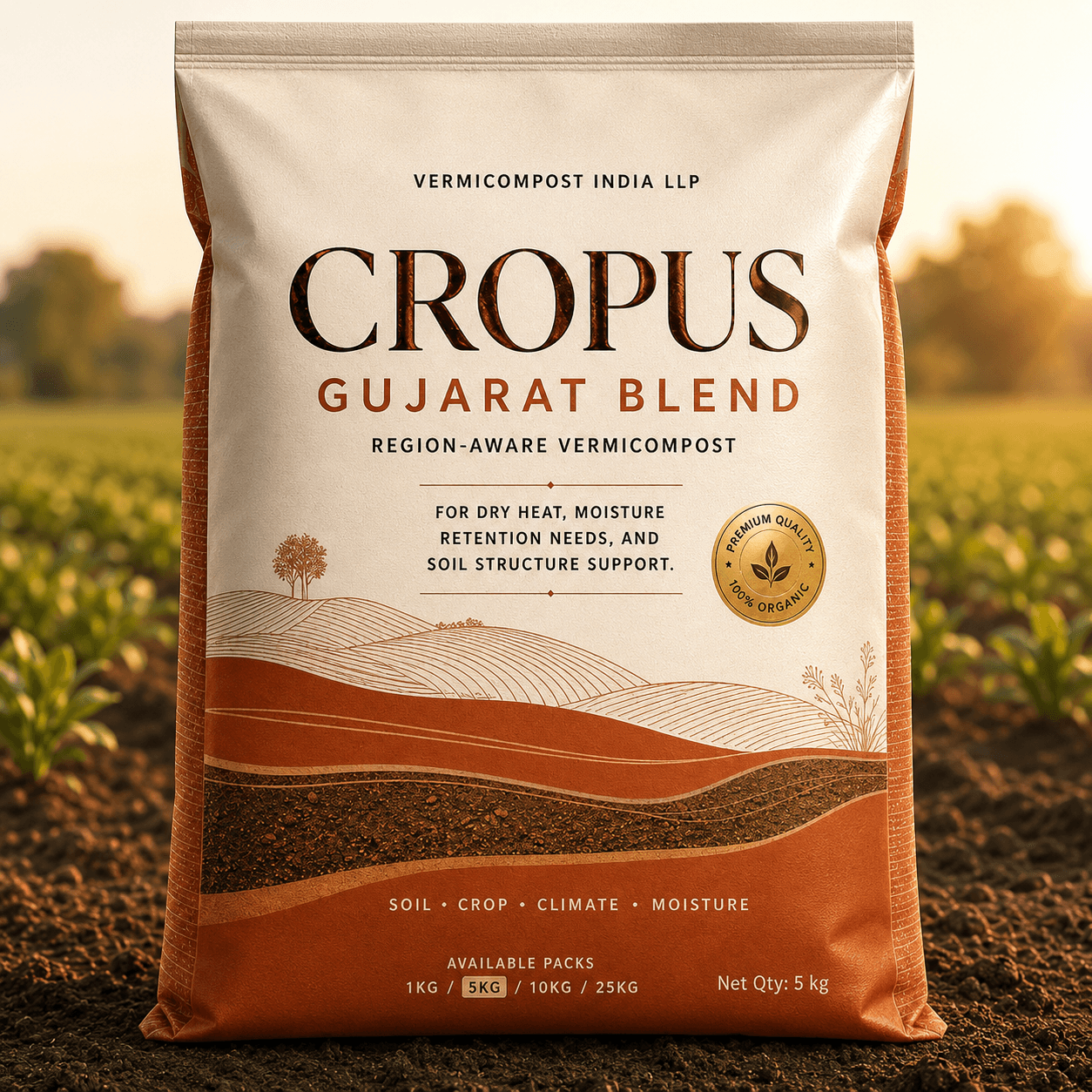 CROPUS Gujarat Blend region-aware vermicompost packaging