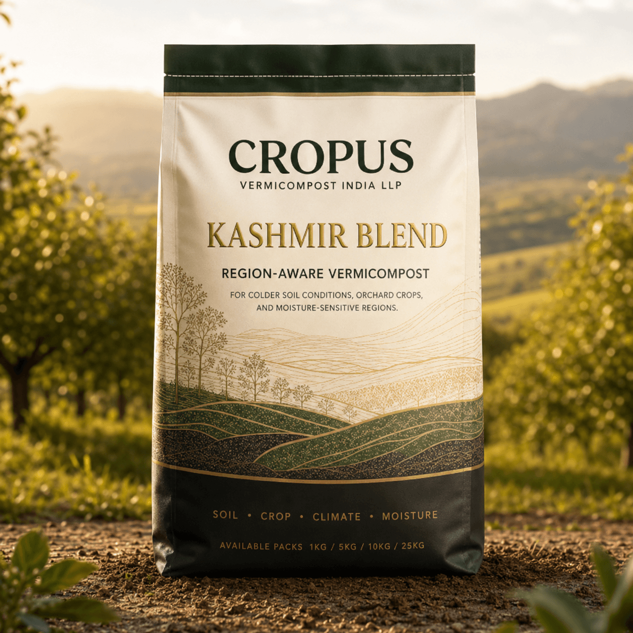 CROPUS Kashmir Blend region-aware vermicompost packaging