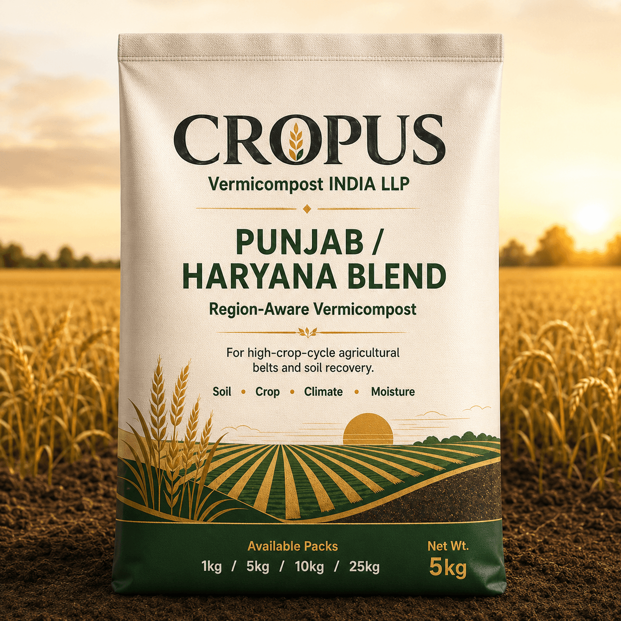CROPUS Punjab / Haryana Blend region-aware vermicompost packaging